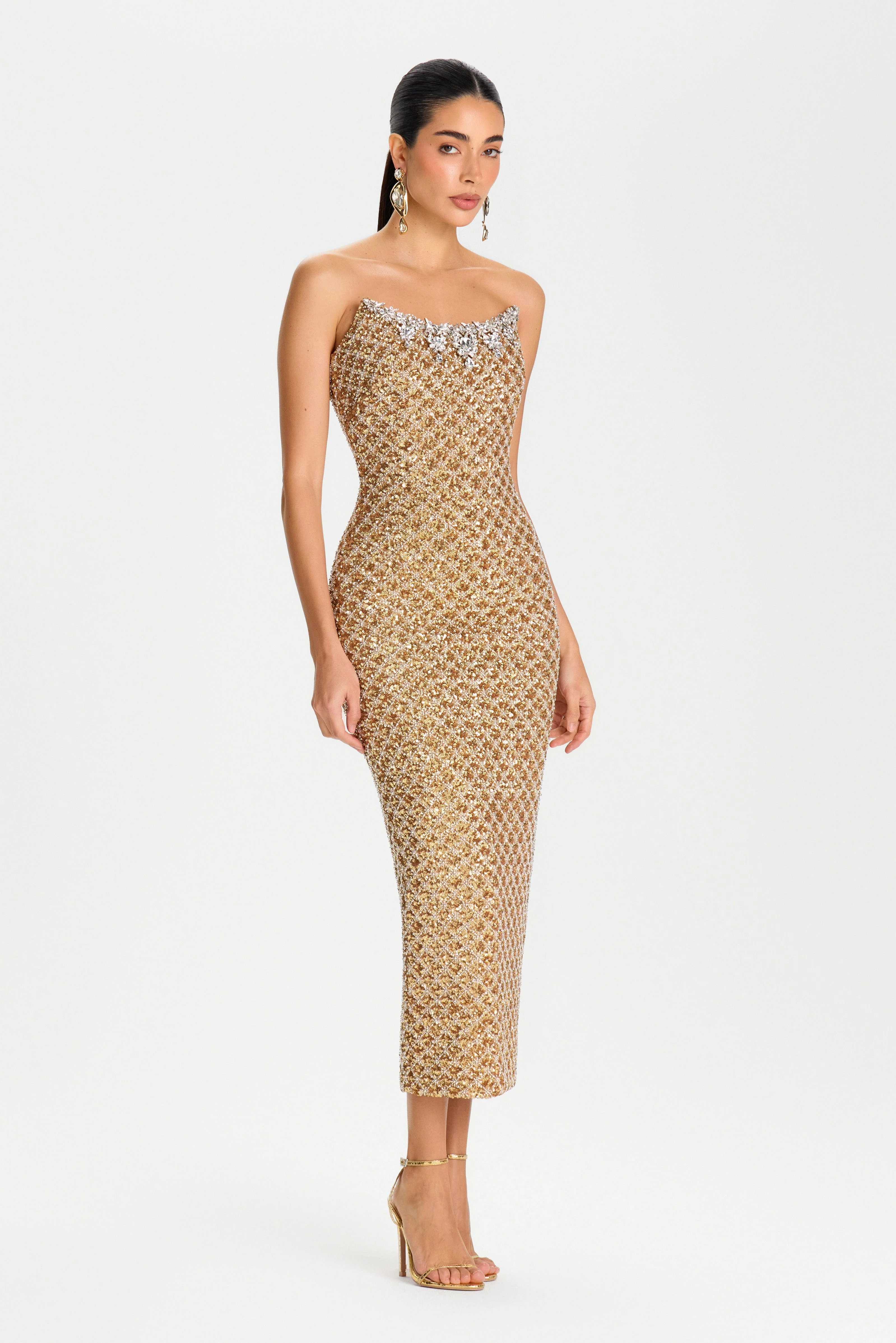 Isabella Gold Dress - Image 3